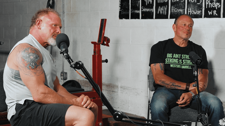 Chuck Vogelpohl and Marcus Marinelli talking during the Westside Barbell Podcast #53