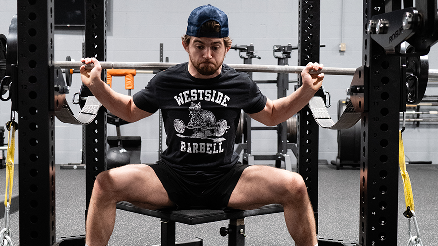 Heavy squat at Westside Barbell