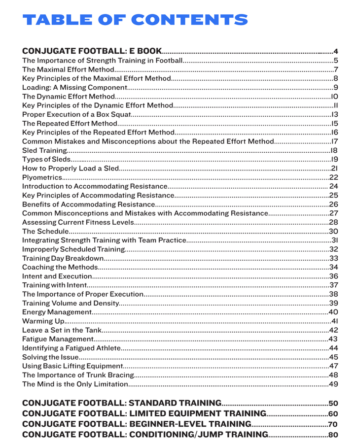 Conjugate Football Strength and Conditioning For High School Athletes