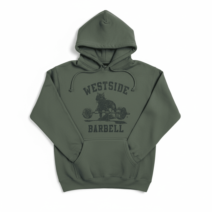 Green Hoodie with Westside Barbell logo on front