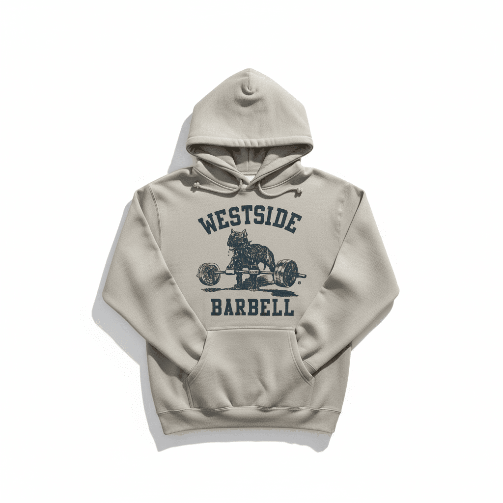 Sandstone Hoodie with Westside Barbell logo on front