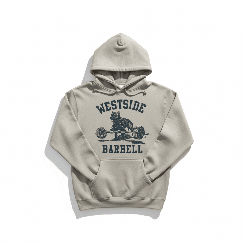 Sandstone Hoodie with Westside Barbell logo on front
