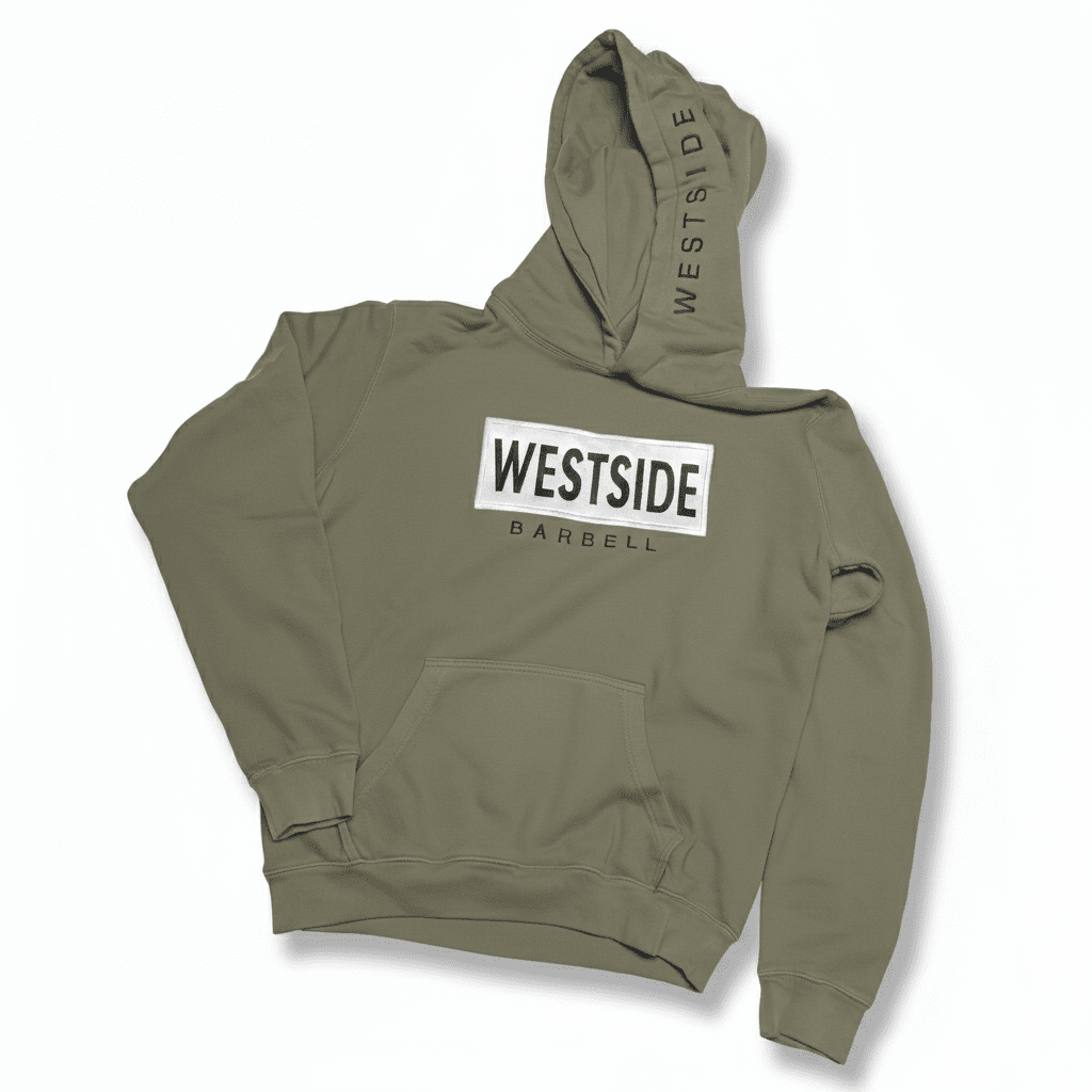 Green hoodie with &