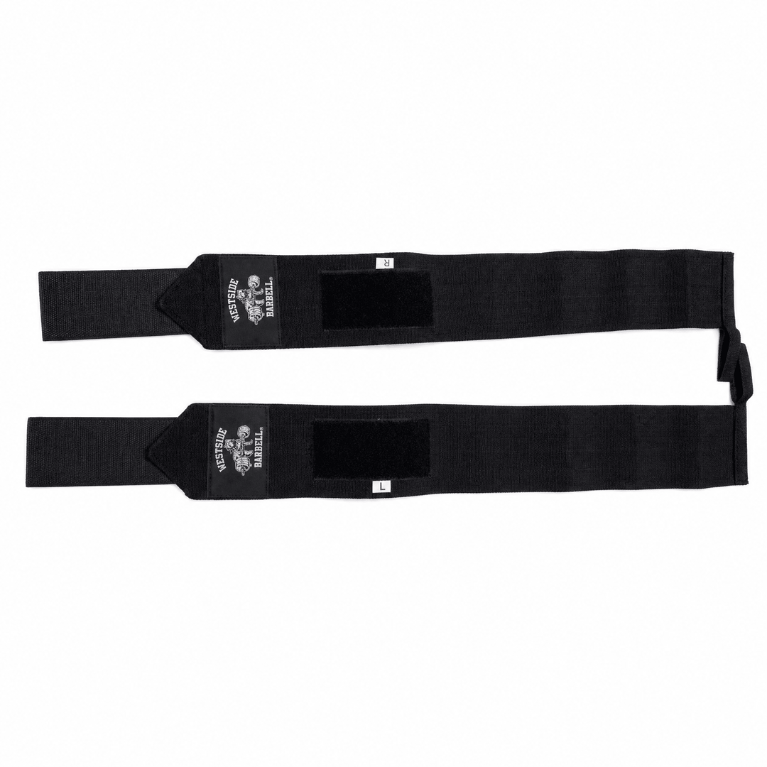 Westside Barbell Velcro wrist wraps pair shown at full length