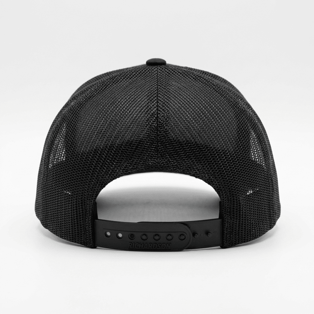 Back view of the Westside Barbell EST. 1972 black snapback with mesh panels and an adjustable snap closure