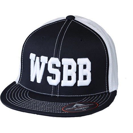 WSBB Flexfit® Flatbill Black/White/Black