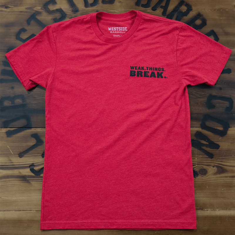 Weak.Things.Break™  Left Chest Logo T-shirt - Red