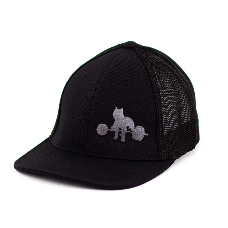 WSBB Trucker Flexfit® Hat Black/Metallic Silver Westside Barbell - 